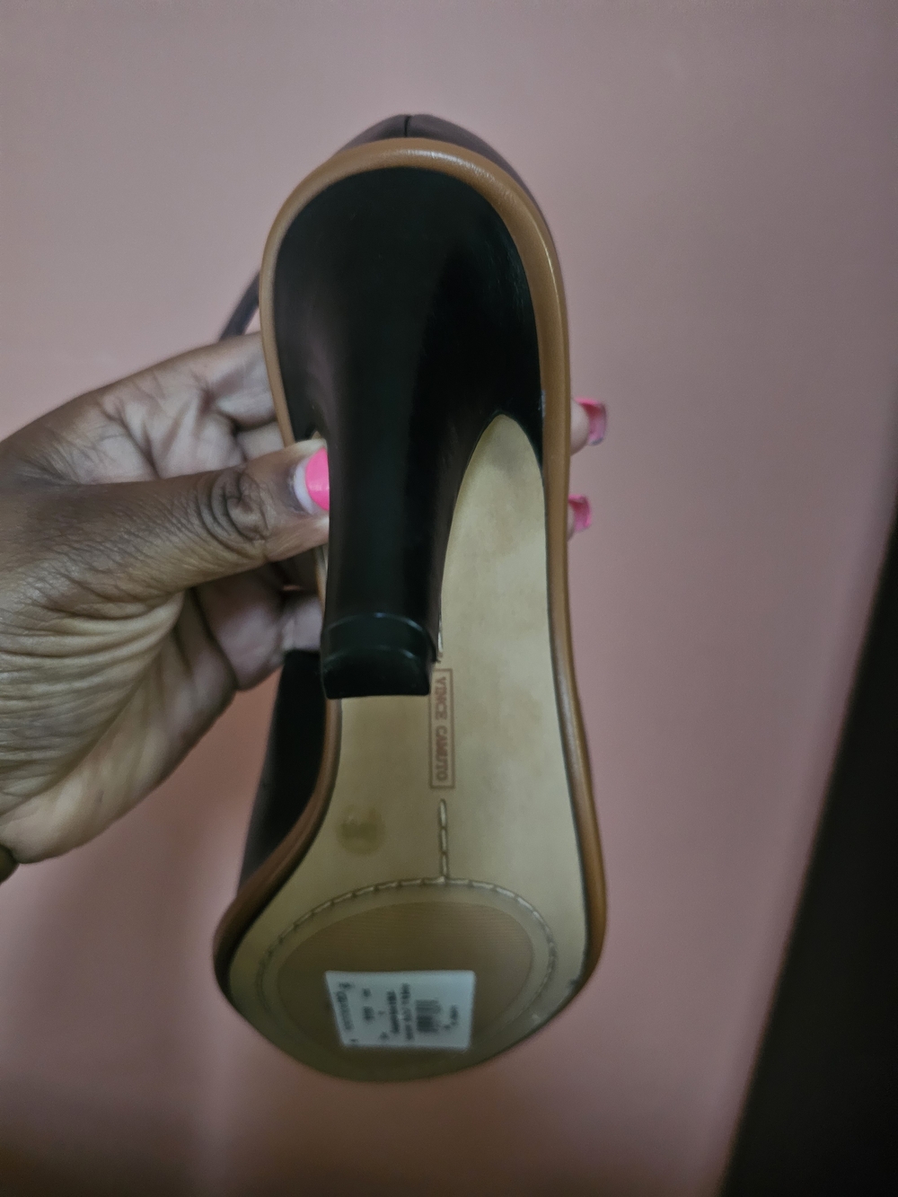Vince Camuto Black Pump with Brown Trim